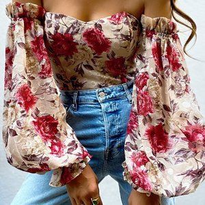 JAUS | ORIANA BODYSUIT - BERRY FLORAL